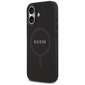 Guess Saffiano Classic Logo MagSafe kuori iPhone 17:lle - musta