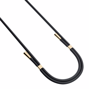 3mk EasyClip puhelimen kaulahihna, musta (kultaiset osat)
