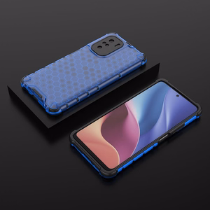 Honeycomb Asia panssari kansi TPU puskuri Xiaomi Redmi K40 Pro + / K40 Pro / K40 / K40 / Poco F3 sininen