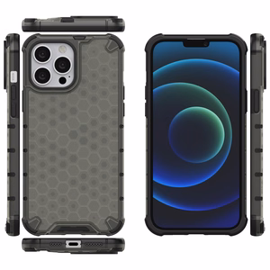 Honeycomb Asia panssari kansi TPU puskuri iPhone 13 Pro Max musta