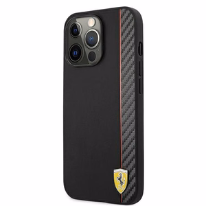 Ferrari FESAXHCP13XBK iPhone 13 Pro Max 6,7" czarny/black hardcase On Track Carbon Stripe