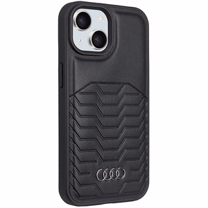 Audi Tekonahkainen Suojakuori MagSafella iPhone 15 / 14 / 13:lle - musta