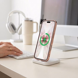 Tech-Protect MagFlex -suojakuori iPhone 17 -mallille, läpinäkyvä vaaleanpunainen