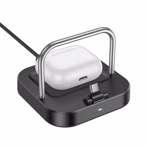 Pöytälaturi Hoco 2in1 USB-C PD QC 3A 30W + langaton lataus 5W CQ16B - musta