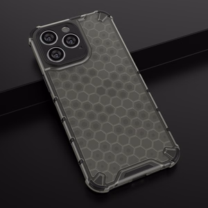 Honeycomb tapauksessa iPhone 14 Pro Max panssaroitu hybridi suojus musta