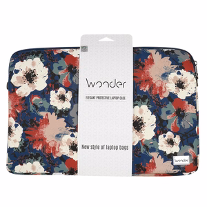 Wonder Sleeve Laptop 13-14 inches blue and camellias