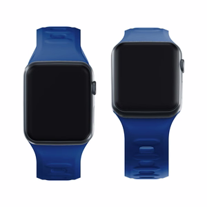 3mk-silikoniranneke Apple Watchille, 42/44/45/46/49 mm, sininen, suuri koko