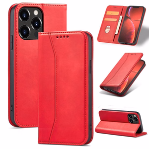 Magneetti Fancy Case tapauksessa iPhone 14 Pro Max flip kansi lompakko jalusta punainen