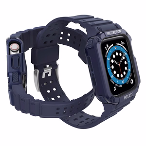 Protect Strap Band Apple Watch 38/40/41mm panssaroitu kotelo hihna - sininen