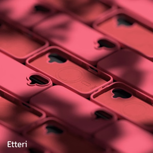 Etteri Silicone Mag case for iPhone 16 Plus 6,7" raspberry