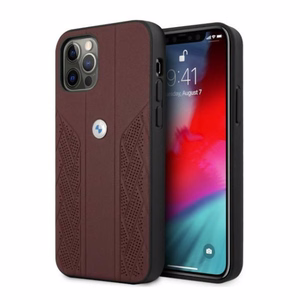 BMW Nahka Curve rei'itetty kotelo iPhone 12 Pro Maxille - punainen