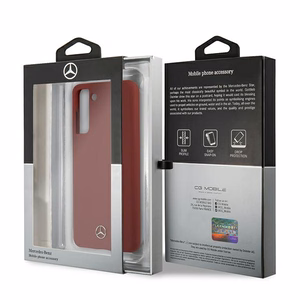 Mercedes Silikoni Line kotelo Samsung Galaxy S21 - punainen