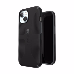 Speck Candyshell Grip MagSafe - Suojakuori iPhone 17e / 16e / 15 / 14 / 13 (musta / liuskekivi harmaa)