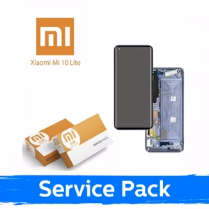 LCD-näyttö yhteensopiva Xiaomi Mi 10 Lite 5G kehyksellä / Cosmic Gray / (Service Pack)