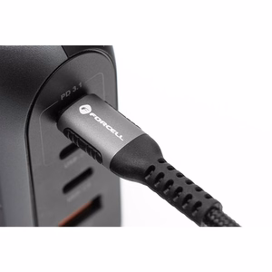 Kaapeli USB C - USB C Forcell F-Energy QC4.0 PD 5A 240W Cafule 0,25 m C263 musta