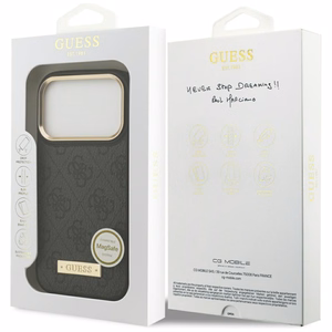Guess 4G Logo Plate MagSafe suojakuori iPhone 17 Pro - musta