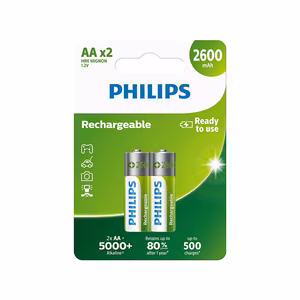 PHILIPS Ladattava akku AA NiMH 2600mAh 2 kpl