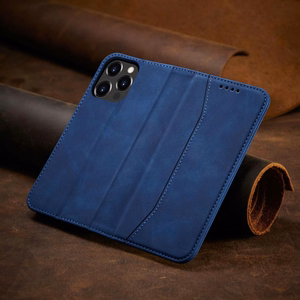 Magneetti Fancy Case tapauksessa iPhone 14 Pro flip kansi lompakko jalusta sininen