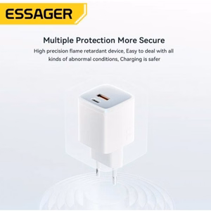Charger Essager "GaN Polestar" White 33W (PD / QC3.0)