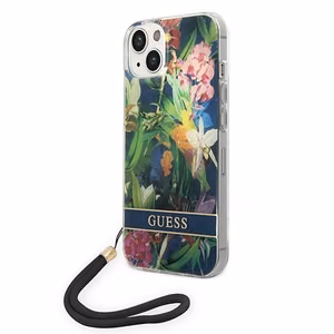 Guess GUOHCP14MHFLSB iPhone 14 Plus 6.7 "sininen / sininen kovakotelo Kukkahihna Kukkahihna