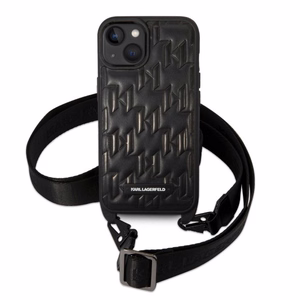 Karl Lagerfeld Monogram Plaque Logo Hihna-Suojakuori iPhone 14 / 15 / 13 6.1":lle - Musta