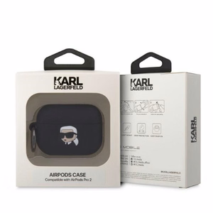 Karl Lagerfeld Suojakuori AirPods Pro 2:lle KLAP2RUNIKK musta 3D Silikoninen NFT Karl