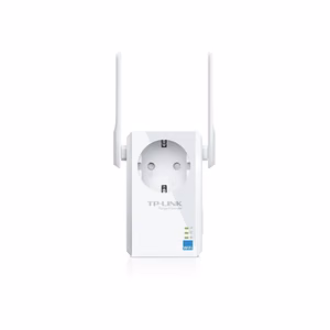 TP-LINK vahvistin AC-läpivientipistorasialla TL-WA860RE, 10/100 Mbit/s Ethernet LAN (RJ-45) -porttien määrä 1, 802.11n 2.4GHz, Wi-Fi-tiedonsiirtonopeus (enint.) 300 Mbit/s, lisäpistorasia