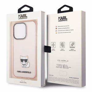 Karl Lagerfeld KLHCP14LCTTRI iPhone 14 Pro 6.1 "kovakotelo vaaleanpunainen / vaaleanpunainen läpinäkyvä Choupette Body