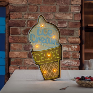 RETRO metallikyltti LED Ice Cream Forever Light