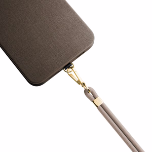 3mk EasyClip Elite puhelimen kaulahihna, Taupe (kultaiset osat)