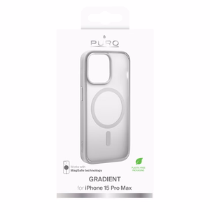 Puro Gradient MagSafe Silikoninen Suojakuori iPhone 15 Pro Maxille - hopeinen