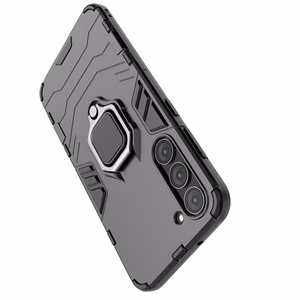 Ring Armor Suojakuori Samsung Galaxy S23+:lle panssaroitu magneettinen sormusjalusta musta