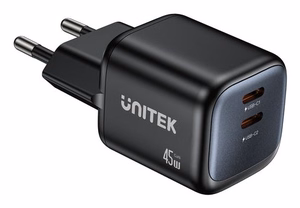 2x GAN 45 W verkkolaturi, 2x USB-C PD, QC