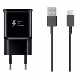 Samsung EP-TA200EBE USB-A 15W Seinälaturi ja EP-DR140ABE USB-A - USB-C Kaapeli (OOB Bulk - vaihtoehtoinen pakkaus) - Musta