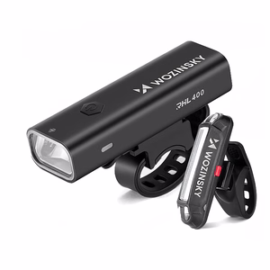 Wozinsky WSBLB2 etu- (400 lm) ja taka-USB-C-polkupyöränvalojen sarja – musta