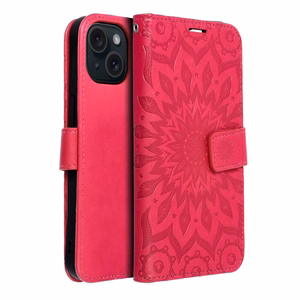 MEZZO Kirjasuojakuori iPhone 15:lle mandala magenta