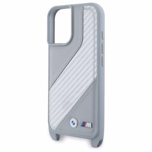 BMW M Edition Carbon Stripe & hihna suojakuori iPhone 16:lle - harmaa