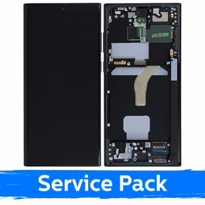 LCD-näyttö yhteensopiva Samsung S908 S22 Ultra kehyksellä / Graphite (Red)(Sky Blue) / (Service Pack)