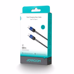 Joyroom S-A42 Crystal-Clear Series 60W USB-C - USB-C -kaapeli 1,2 m - musta