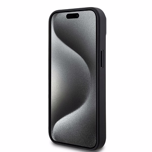 DKNY Nahkainen Painettu Kuvio Metallinen Logo MagSafe Suojakuori iPhone 15/14/13:lle - musta