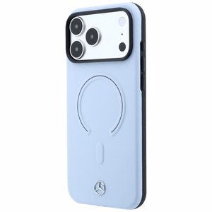 Mercedes 3D MagSafe nahkainen suojakuori malleille iPhone 18 Pro Max / 17 Pro Max, sininen