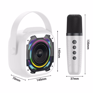 Blavec kannettava Bluetooth-kaiutin WS-08 Karaoke Idol - 8 W kahdella mikrofonilla (WS08-2MW) valkoinen
