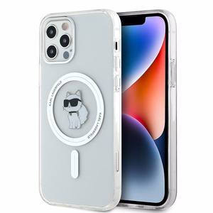 Karl Lagerfeld IML Choupette MagSafe suojakuori iPhone 12 / 12 Pro:lle - läpinäkyvä