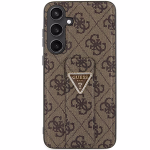 Guess Grip Stand 4G Triangle Strass Suojakuori Samsung Galaxy S24:lle - ruskea/ruskea