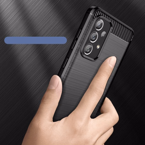 Carbon Case Joustava TPU kansi Samsung Galaxy A73 musta