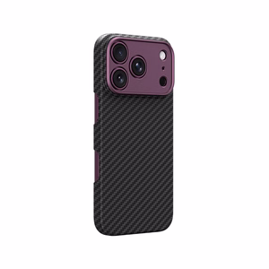 AmazingThing Titan Max Lens suojakuori mallille iPhone 18 Pro, aramidikuitua, kameransuojuksella, MagSafe-yhteensopiva – väri: violetti