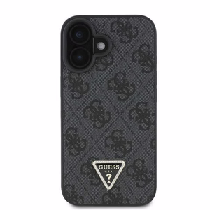Guess Suojakuori iPhone 16 6,1 GUHCP16SP4TDSCPK nahkainen Metal Logo Strass Crossbody musta