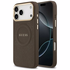 Guess Peony Hot Stamp MagSafe suojakuori iPhone 17 Pro Max - ruskea