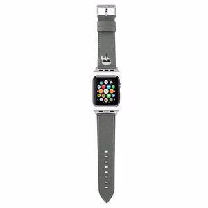 KARL LAGERFELD silikoninen kellonranneke Apple Watch KLAWLOKHG (SAFFIANO KH 42 / 44 mm) hopea