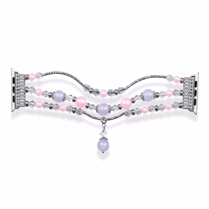 Loop-ranneke Apple Watch 42/44/45:lle design 4 hopeinen-violetti